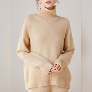Chic Cream Women's Half Turtleneck Pullover  Sweater Soft Cozy NWT